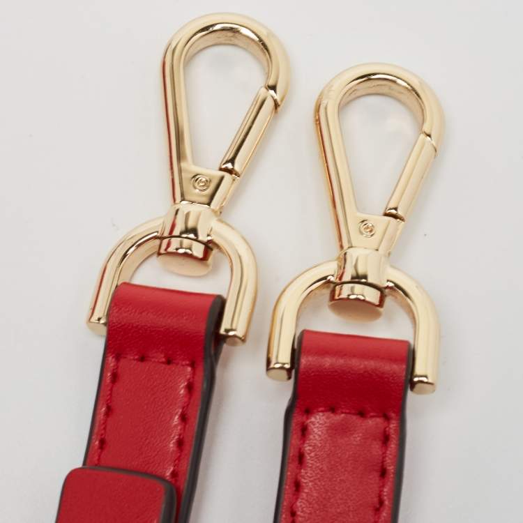 Pre Owned Michael Kors Red Leather Large Jet Set Crossbody Bag