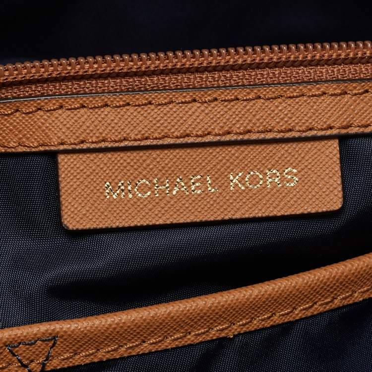 Pre Owned Michael Kors Blue Nylon and Leather Kelsey Shopper Tote