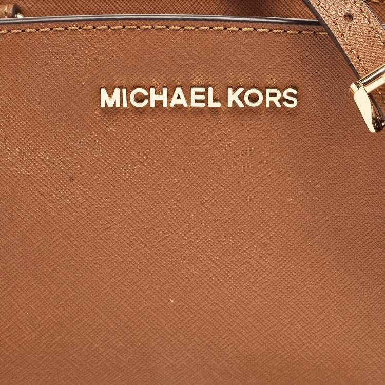 Pre Owned Michael Kors Brown Leather Mini Selma Crossbody Bag