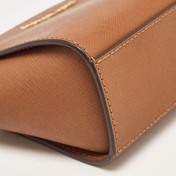 Pre Owned Michael Kors Brown Leather Mini Selma Crossbody Bag