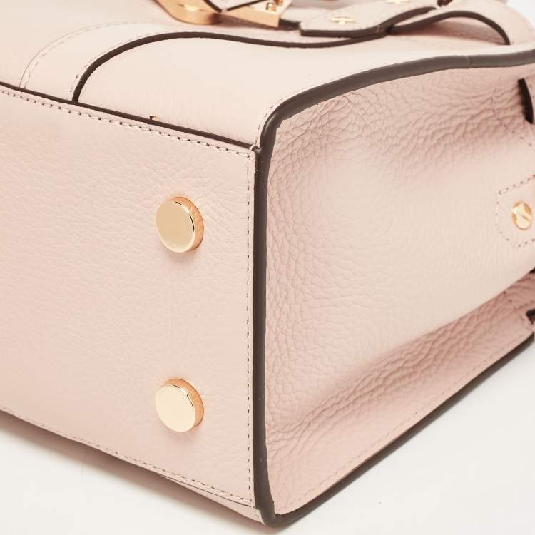 Pre Owned Michael Kors Pink Leather Small Nouveau Hamilton Satchel