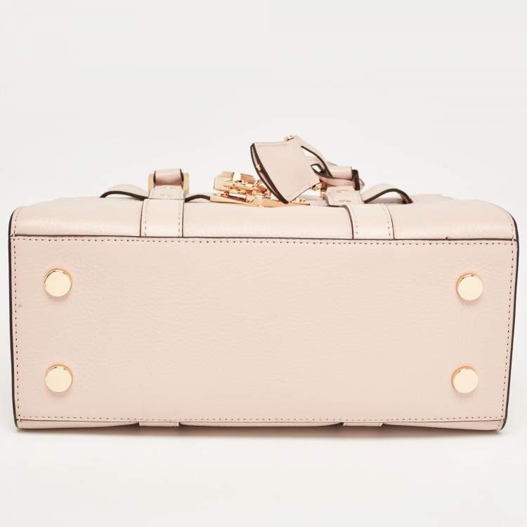 Pre Owned Michael Kors Pink Leather Small Nouveau Hamilton Satchel