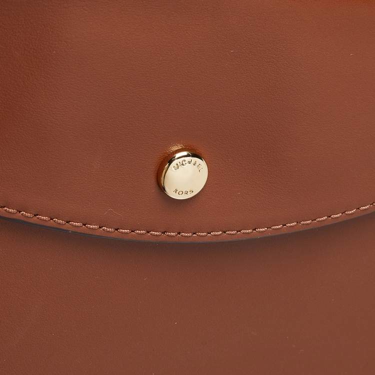 Pre Owned Michael Kors Brown Croc Embossed Leather Izzy Tote