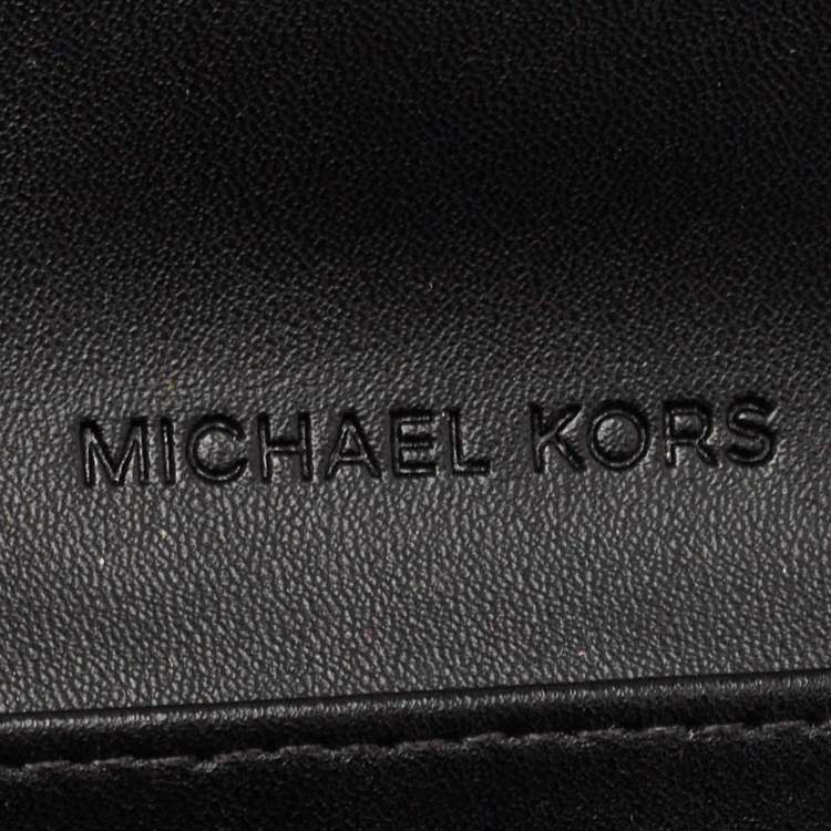 Pre Owned Michael Kors Black Quilted Leather Large Jet Set Travel Trifold Wallet