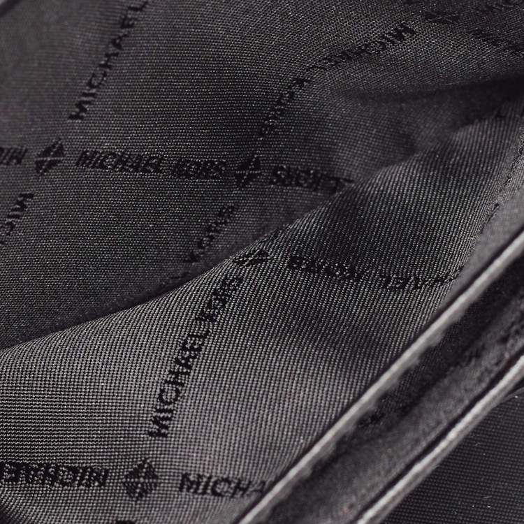 Pre Owned Michael Kors Black Quilted Leather Large Jet Set Travel Trifold Wallet