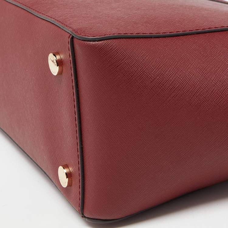 Pre Owned Michael Kors Red Leather Medium Marilyn Tote