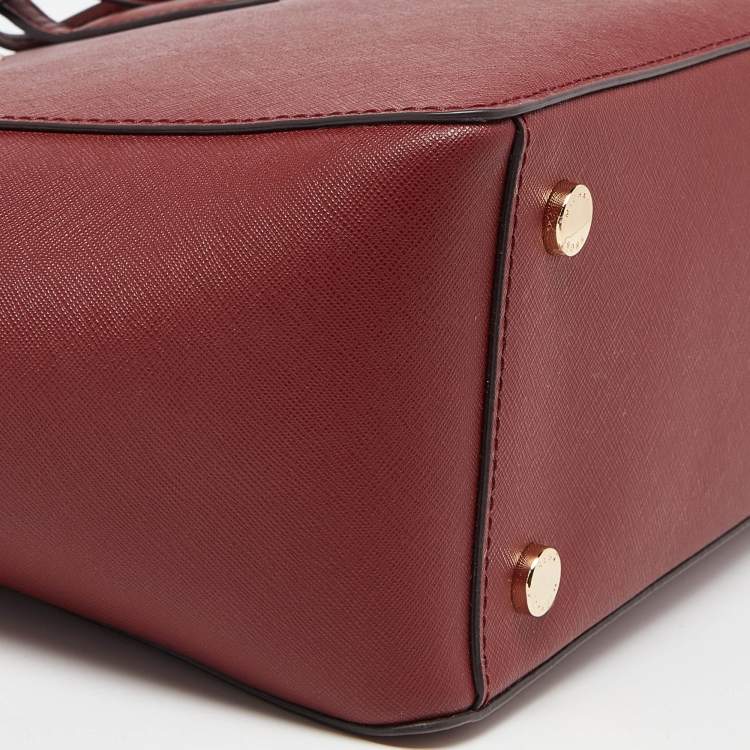 Pre Owned Michael Kors Red Leather Medium Marilyn Tote