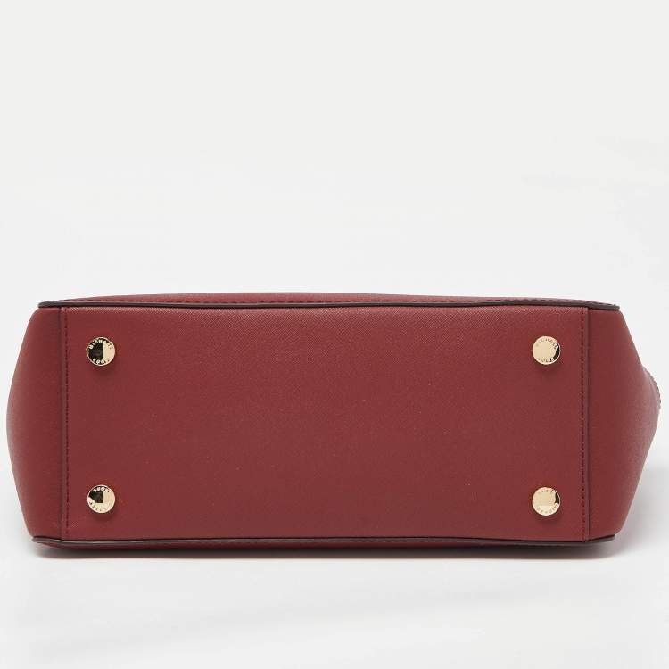 Pre Owned Michael Kors Red Leather Medium Marilyn Tote