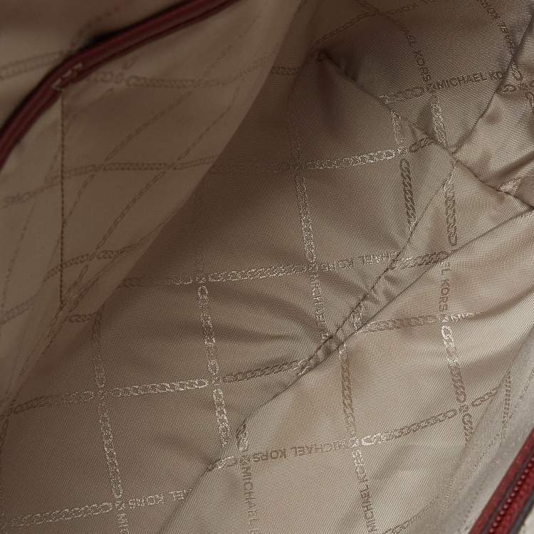 Pre Owned Michael Kors Red Leather Medium Marilyn Tote