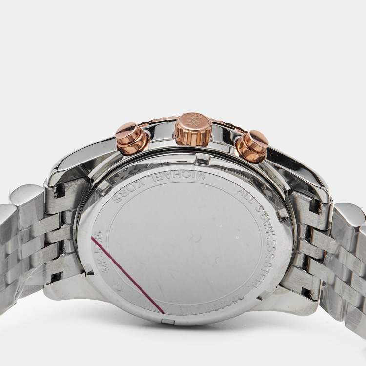Pre Owned Michael Kors Lexington MK5735 Silver Dial Three-Tone Stainless Steel Women's Wristwatch 38 mm