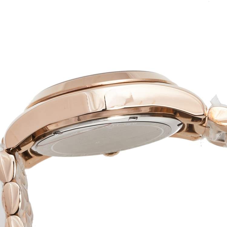 Pre Owned Michael Kors Champagne Rose Gold Plated Stainless Steel Bradshaw MK-5503 Women's Wristwatch 43 mm