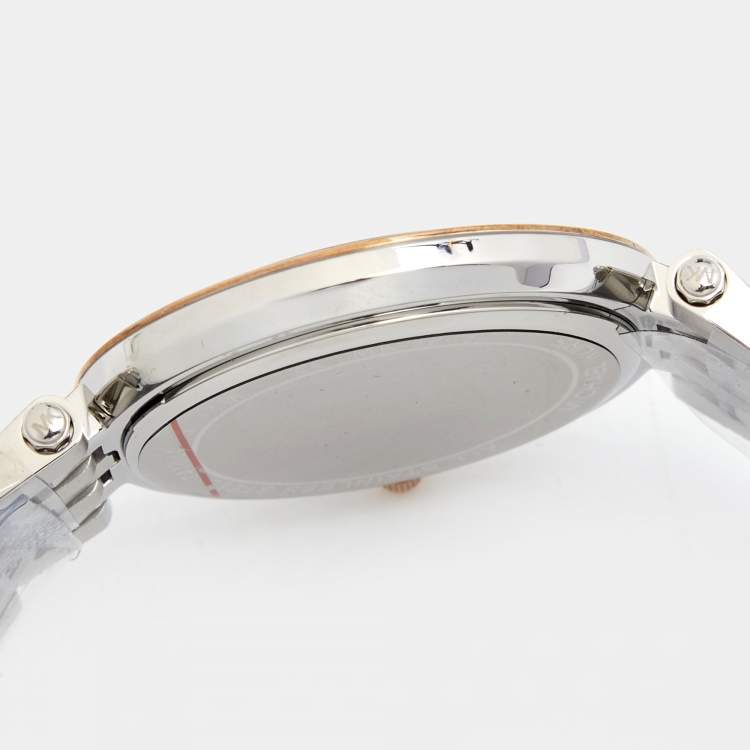 Pre Owned Michael Kors Silver Two Tone Stainless Steel Darci MK3202 Women's Wristwatch 39 mm