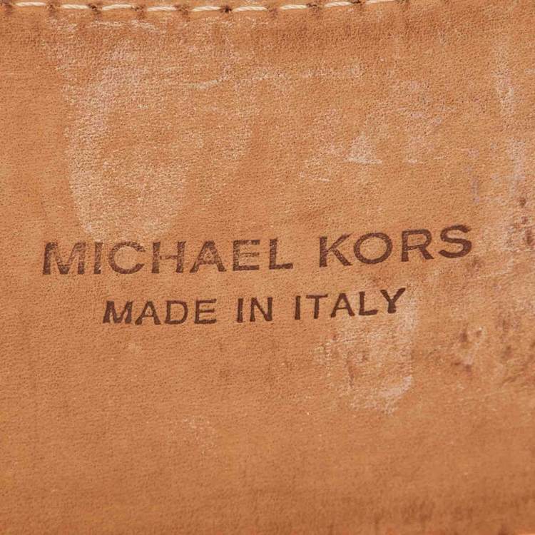 Pre Owned Michael Kors Brown Leather Wide Waist Belt XS