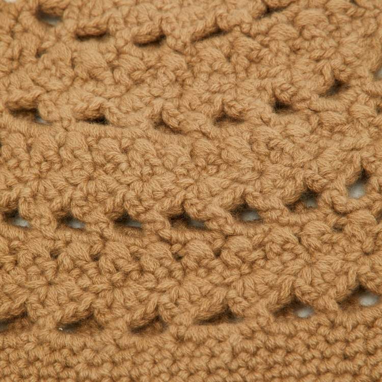 Pre Owned Michael Kors Brown Crochet Cashmere Beanie M