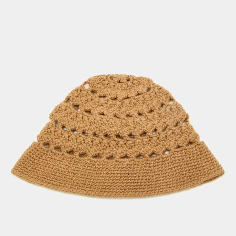Pre Owned Michael Kors Brown Crochet Cashmere Beanie M