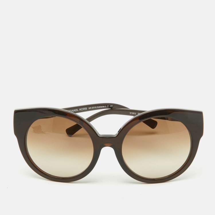 Pre Owned Michael Kors Dark Brown Gradient 311613 Adelaide Frame Cat Eye Sunglasses