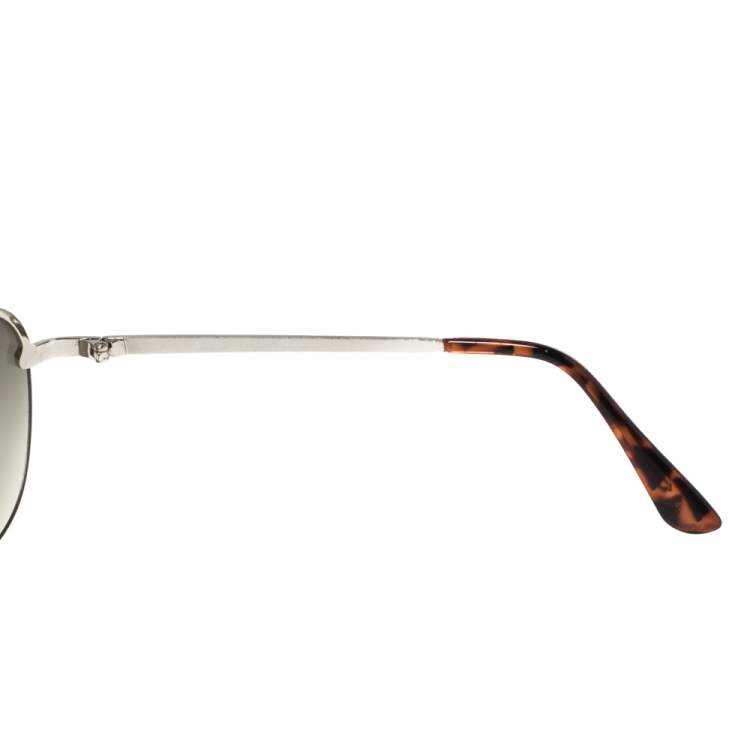 Pre Owned MICHAEL Micheal Kors Silver Tone/ Green Kai M2068S Aviator Sunglasses
