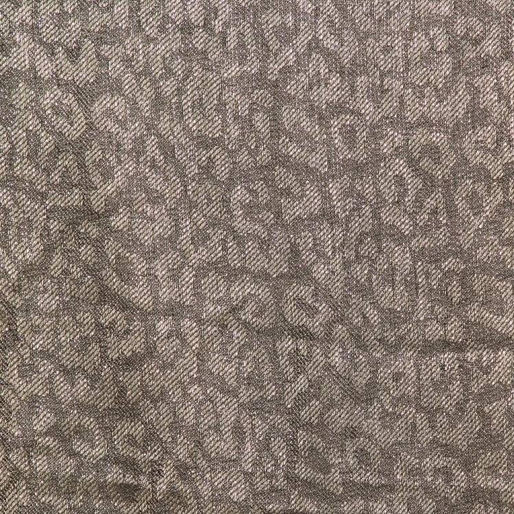 Pre Owned Michael Kors Brown Leopard Lurex Jacquard Shawl