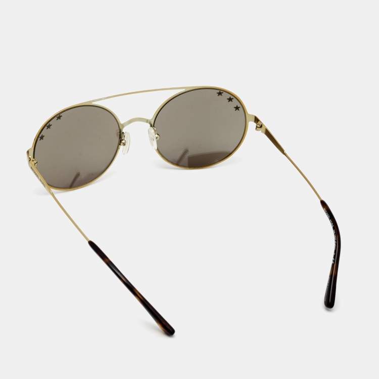 Pre Owned Michael Kors Brown/Gold 11936G Star Round Sunglasses