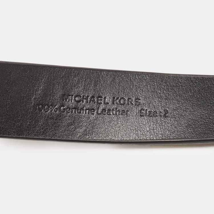 Pre Owned Michael Kors Black Leather Buckle Belt