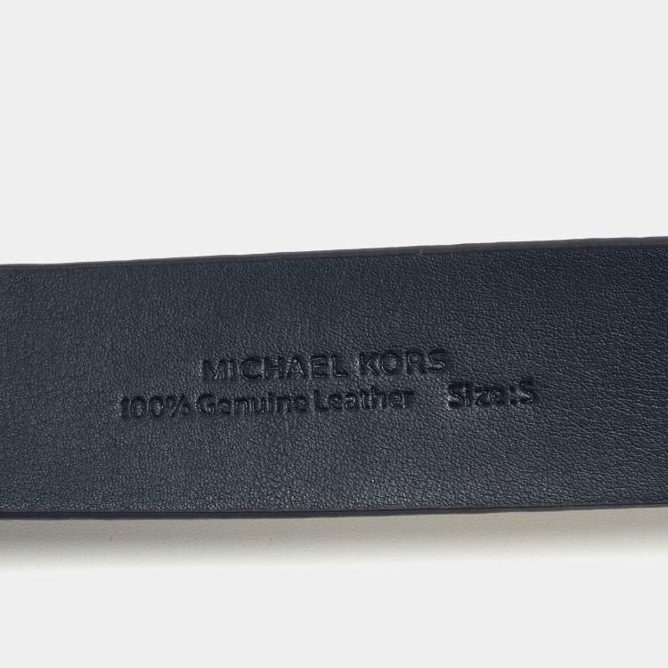 Pre Owned Michael Kors Blue Leather Buckle Belt Size S