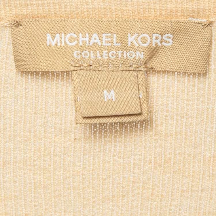Pre Owned Michael Kors Beige Cashmere Rib Knit Sweater M