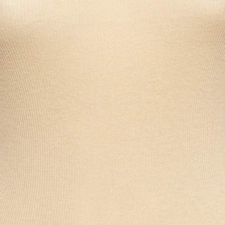 Pre Owned Michael Kors Beige Cashmere Rib Knit Sweater M