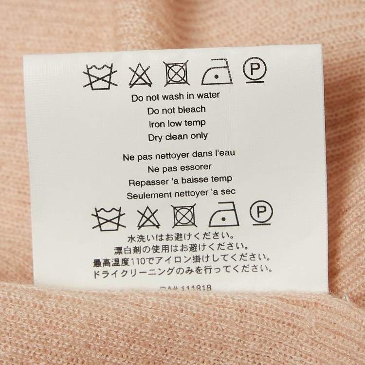 Pre Owned Michael Kors Pink Cashmere Rib Knit Sweater M