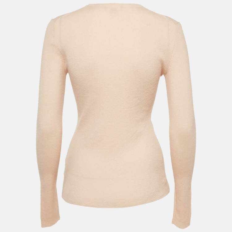 Pre Owned Michael Kors Pink Cashmere Rib Knit Sweater M