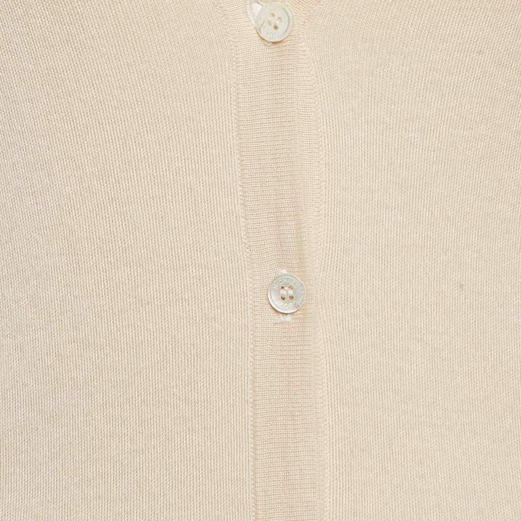 Pre Owned Michael Kors Beige Cashmere Buttoned Cardigan S
