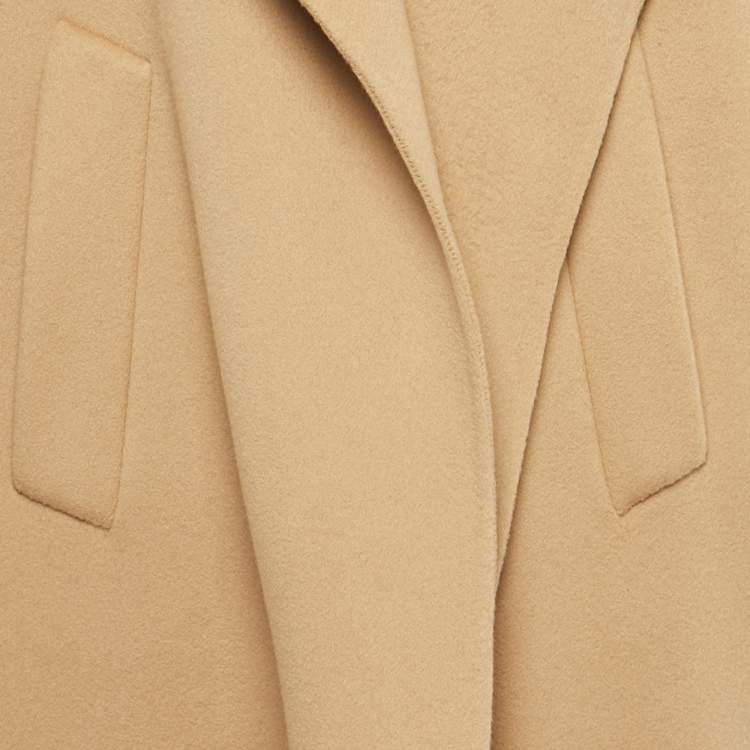 Pre Owned Michael Kors Collection Camel Brown Open Front Melton Clutch Coat S