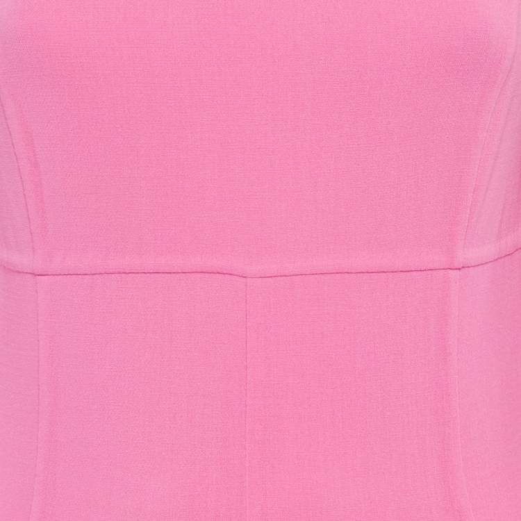 Pre Owned Michael Kors Collection Peony Pink Wool Midi Dress S