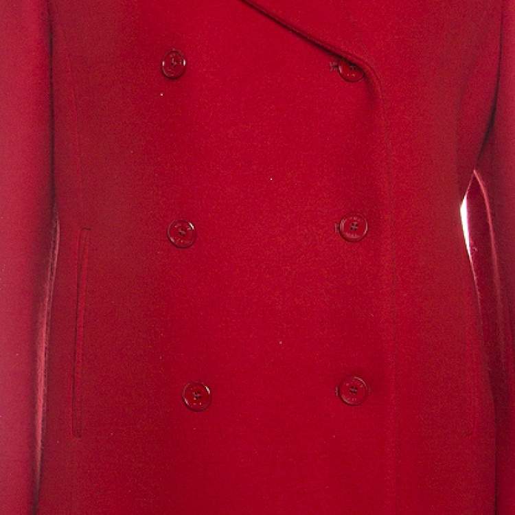 Pre Owned Michael Kors Red Wool Double Breasted Coat M