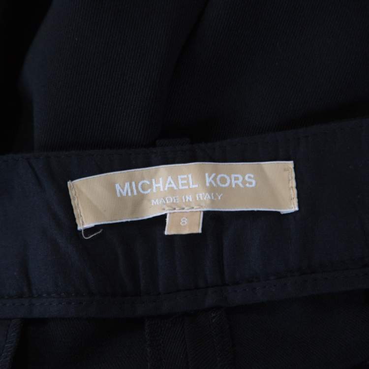 Pre Owned Michael Kors Black Wool Straight Fit Tailored Trousers M