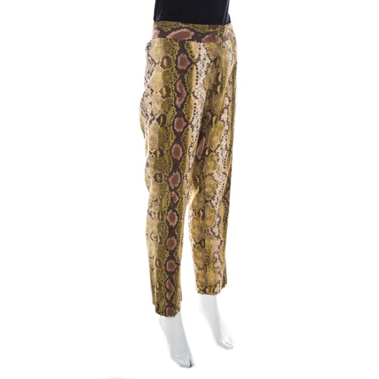 Pull-on Jersey Pants - Brown/snakeskin-patterned - Ladies | H&M US