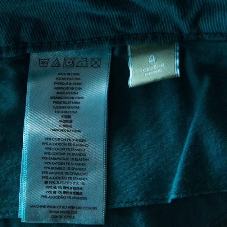 Pre Owned Michael Kors Turquoise Blue Denim Studded Pocket Detail Skinny Jeans S 