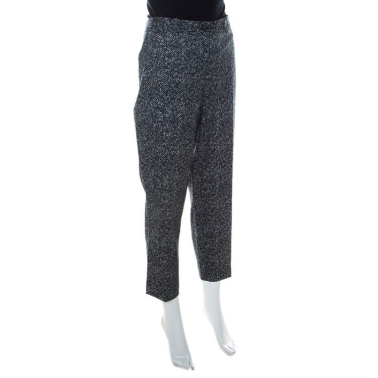 slim Kærlig udgør Michael Kors Dark Grey Chevron Print Stretch Wool Tapered Trousers XL Michael  Kors | TLC