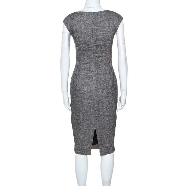 Pre Owned Michael Kors Black Silk Blend Sleeveless Midi Dress L