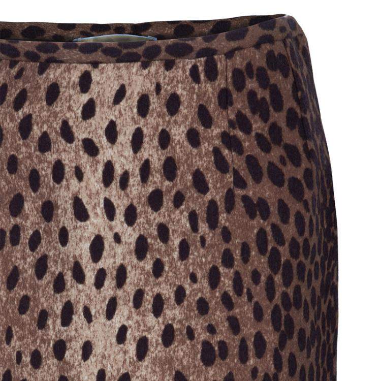Pre Owned Michael Kors Brown Leopard Print Skirt S