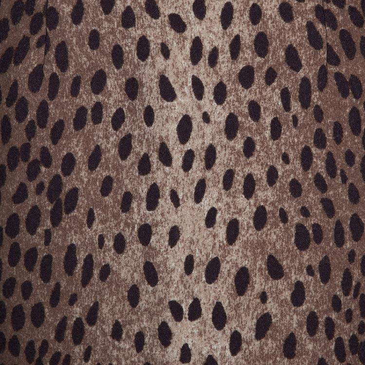 Pre Owned Michael Kors Brown Leopard Print Skirt S