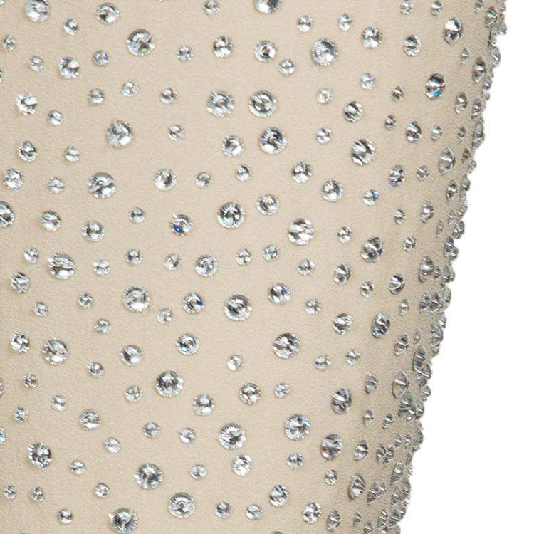 Pre Owned Michael Kors Beige Swarovski Embellished Pants S