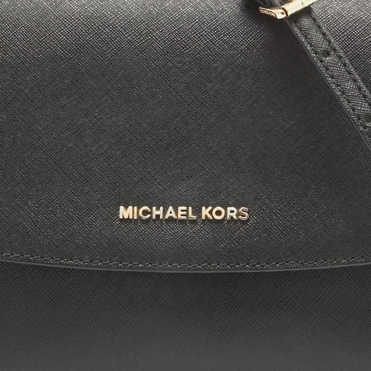 Pre Owned Michael Kors Black Saffiano Leather Sofia Top Handle Bag