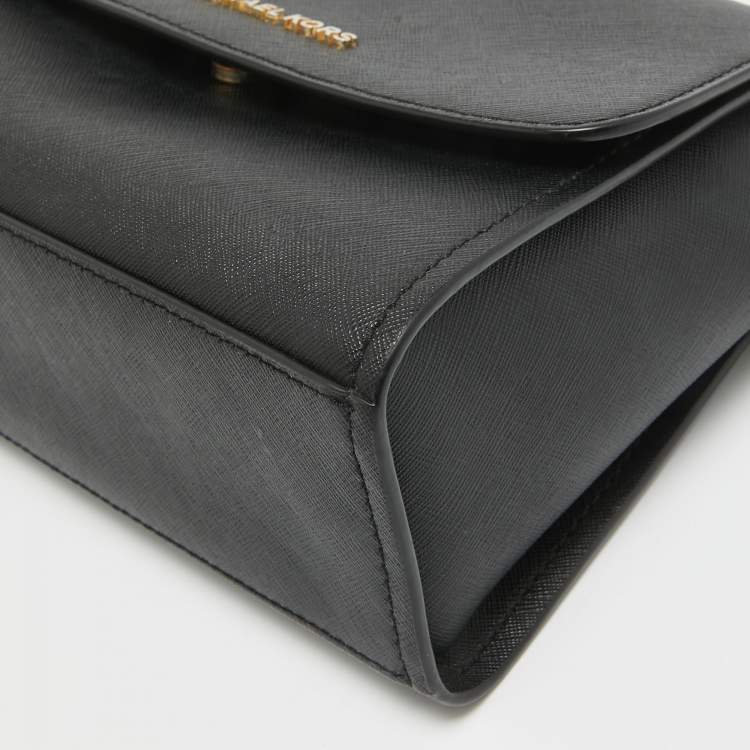 Pre Owned Michael Kors Black Saffiano Leather Sofia Top Handle Bag
