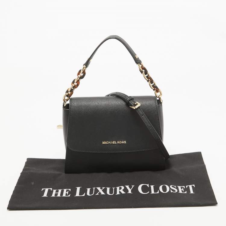 Pre Owned Michael Kors Black Saffiano Leather Sofia Top Handle Bag