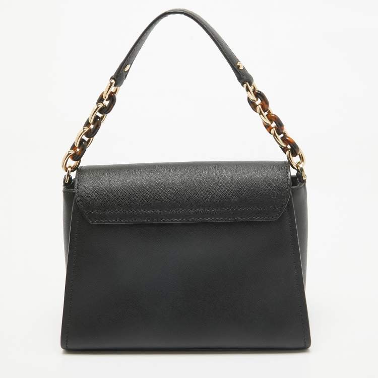 Pre Owned Michael Kors Black Saffiano Leather Sofia Top Handle Bag
