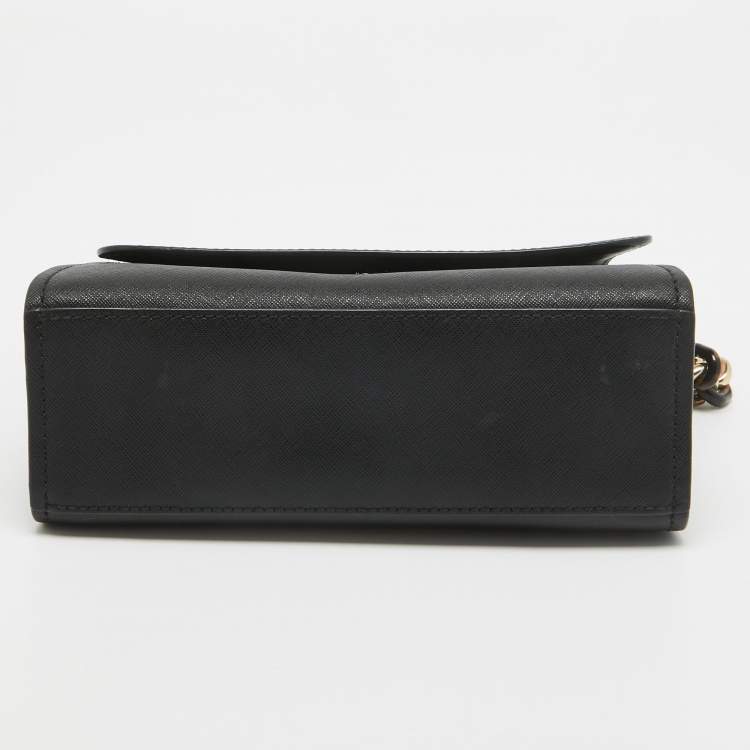 Pre Owned Michael Kors Black Saffiano Leather Sofia Top Handle Bag