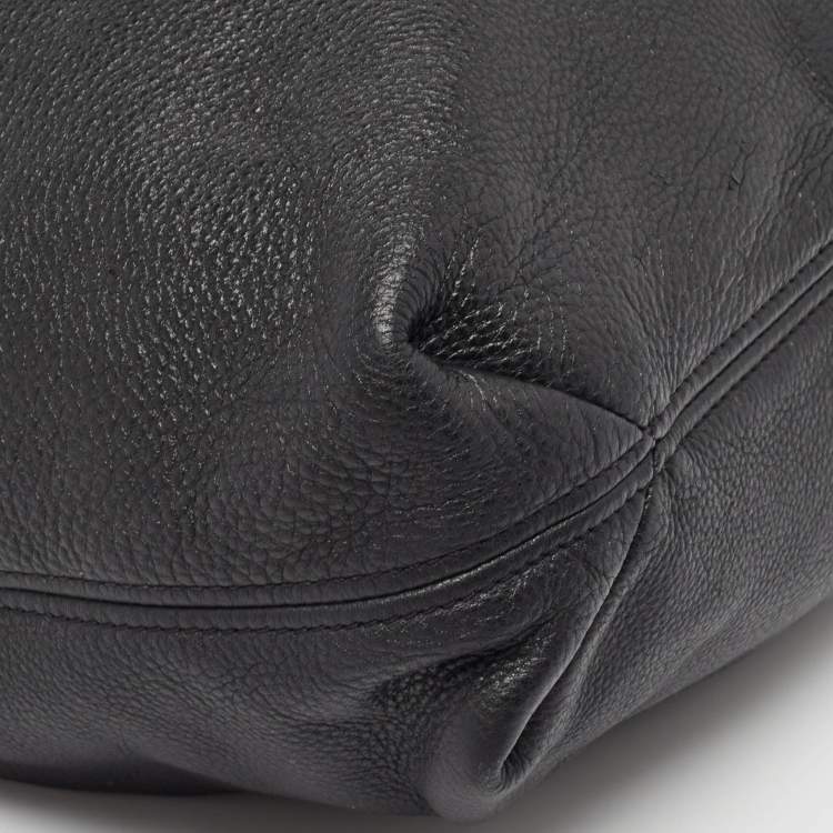 Pre Owned Michael Kors Black Leather Large Camden Drawstring Shoulder Bag