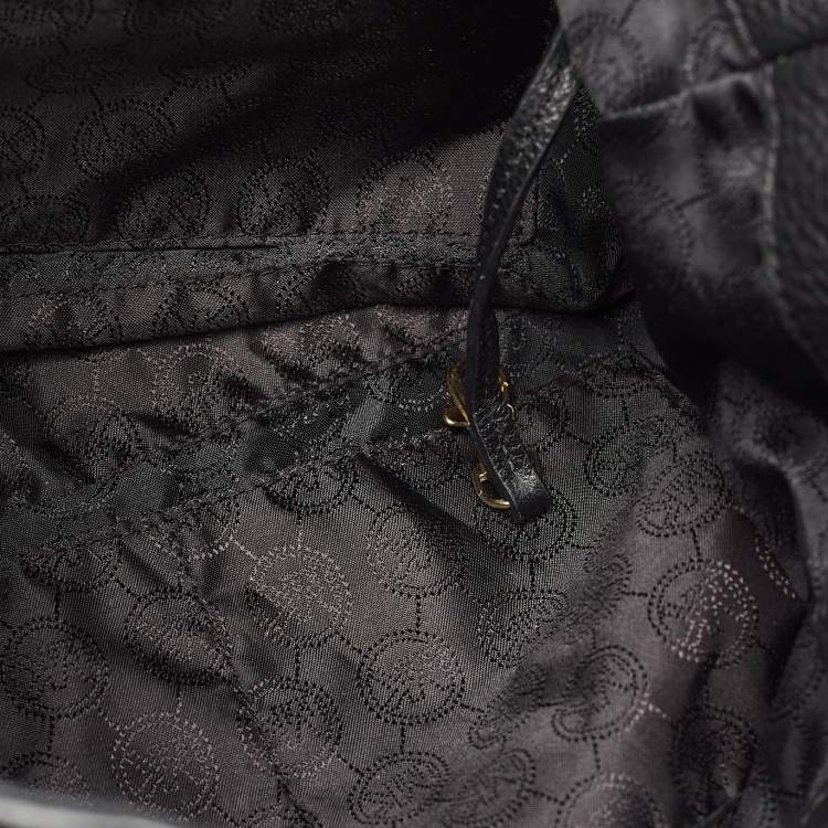 Pre Owned Michael Kors Black Leather Large Camden Drawstring Shoulder Bag