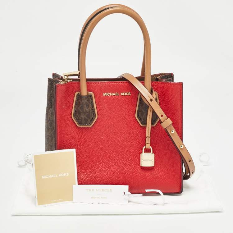 Pre Owned Michael Kors Multicolor Signature Coated Canvas and Leather Mercer Tote