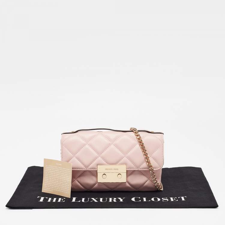 Pre Owned Michael Kors Pink Quilted Leather Small Sloan Crossbody Bag